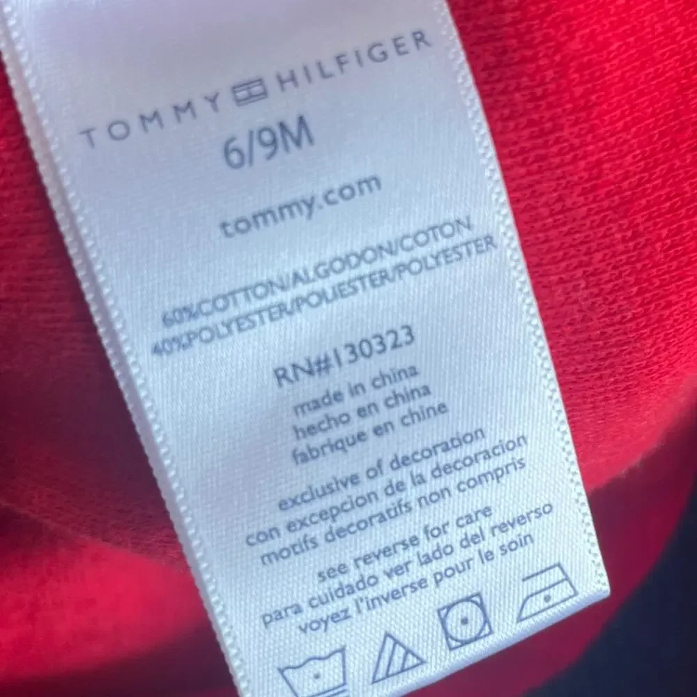Tommy Hilfiger Baby 6/9m Zip Up Sweatsuit Preppy Academia Full Zip Joggers